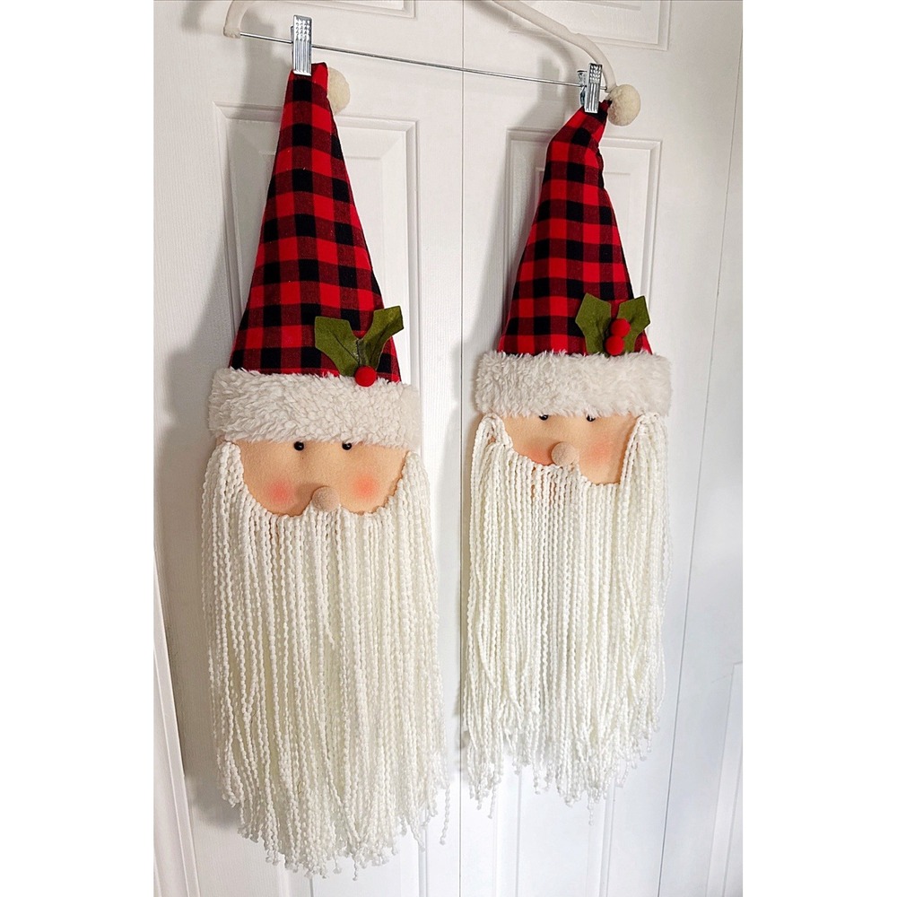 Santa Hanging Christmas Decor. Set Of Two, 35" Long